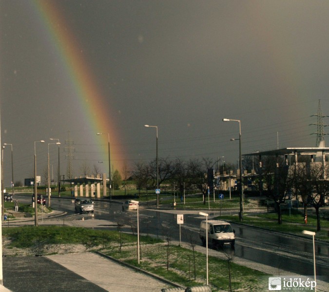 pécs kertváros jégeső szivárvány