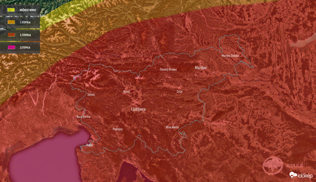 A Szlovén meteorológia piros fokozatot adott ki a várható szupercellák miatt