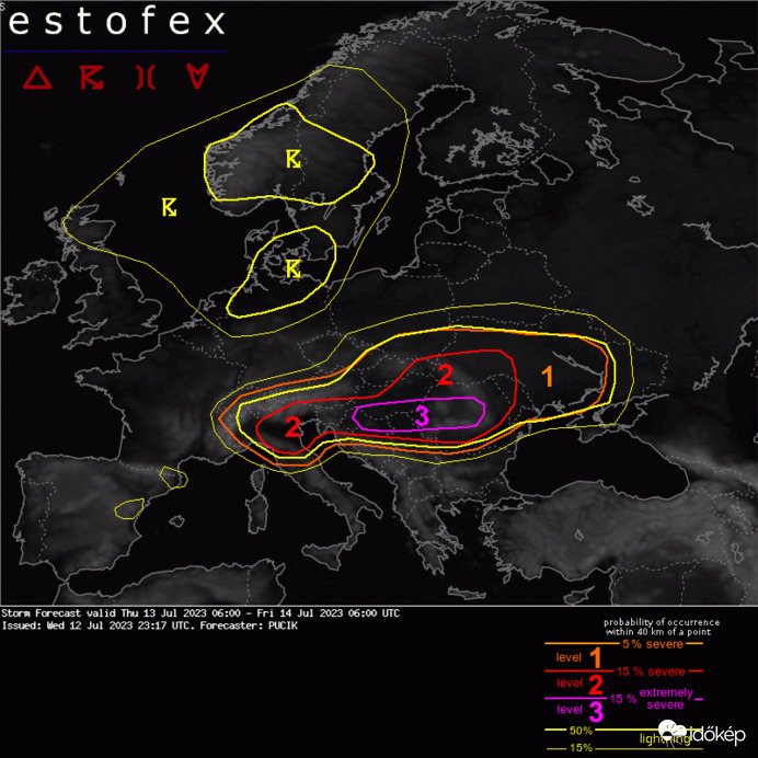 3. fokú (lila) az ESTOFEX-en