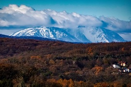 Schneeberg látványa Sopronból 