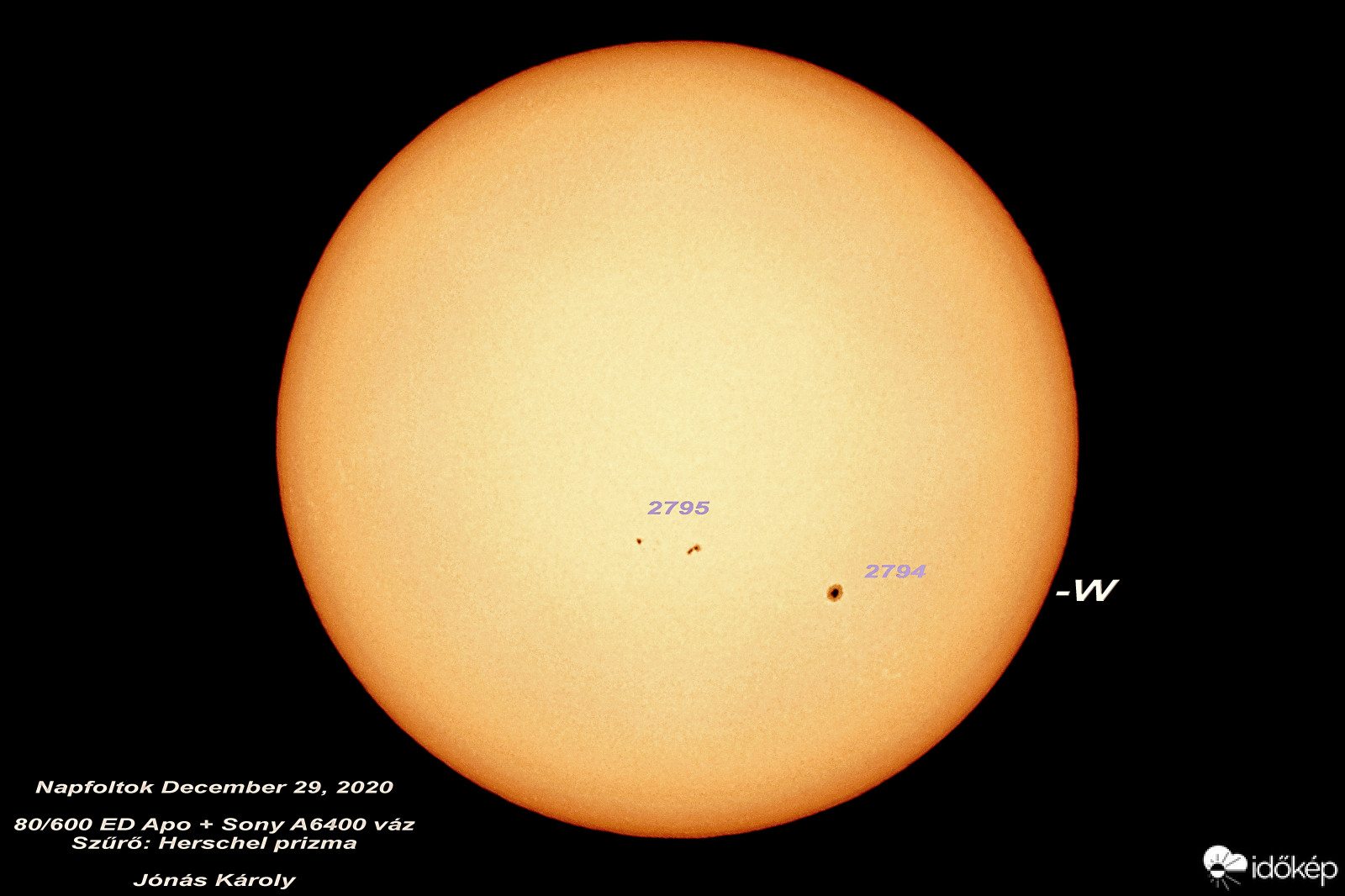 Napfoltok December 29-én.