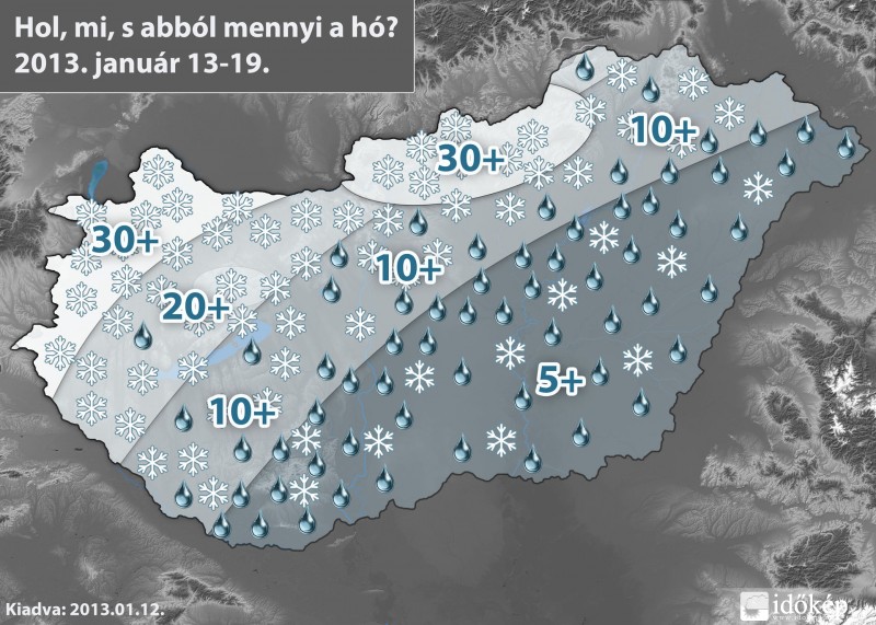 Várható hóhelyzet 2013.01.13-19.