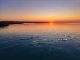 Jégtáblák a Balatonban