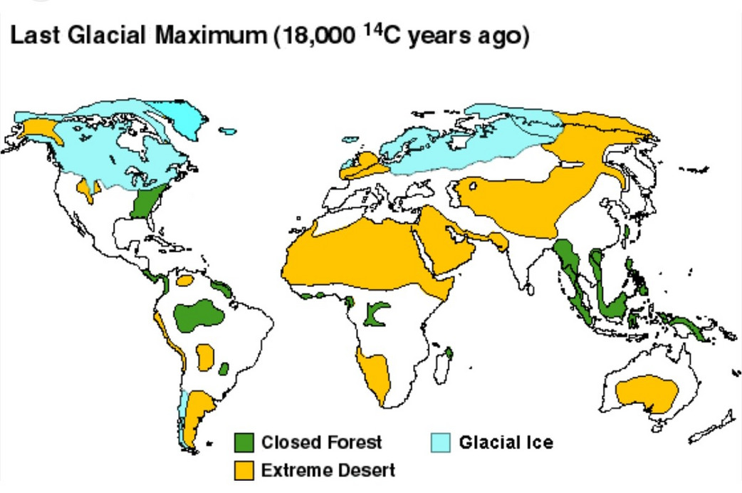 18000 évvel ezelőtt hatalmas sivatagokbalakultak ki, Kanadát és É-Európát km vastag jég borítottaastag j