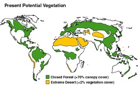 Az interglaciális mai korszakunkban a sivatagok összezsugorodtak, vagy megszűntek, km vastag gleccserek eltűntek É-Európából és Kanadából, a Föld kizöldült