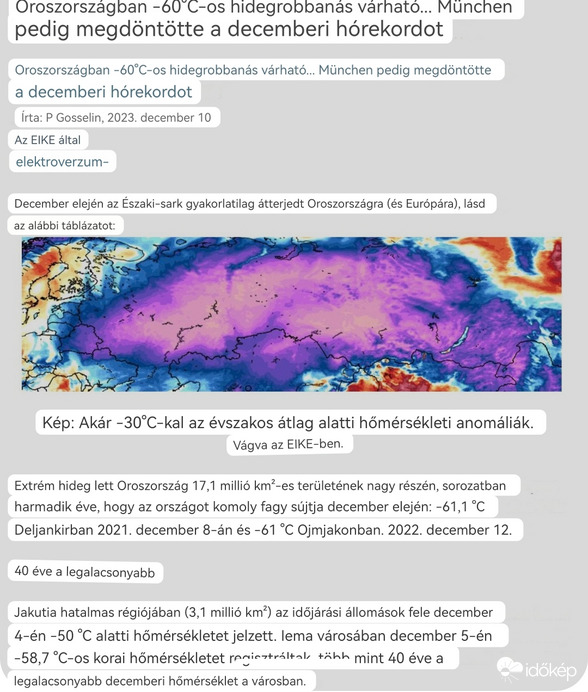 Rekord hidegtömb 2023 december elején