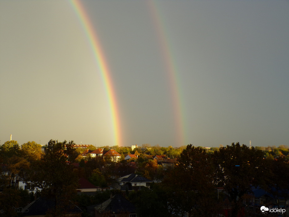 Szivárvány Debrecen felett ma este